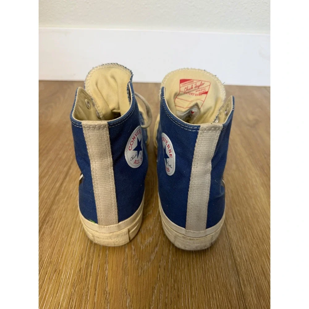Converse x Comme des Garcons PLAY Chuck 70 High Top Blue Mens 9 171846C - Picture 4 of 8
